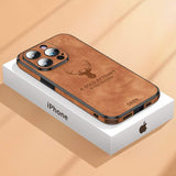 Luxury Lambskin Deer Leather Case For iPhone