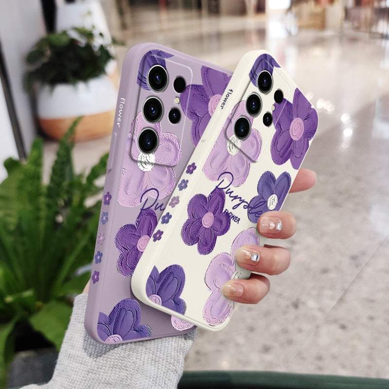 Purple Flower Phone Case For Samsung