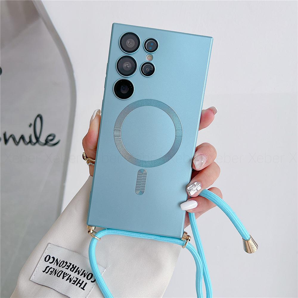 Lanyard Crossbody Necklace Magnetic Charge Case For Samsung