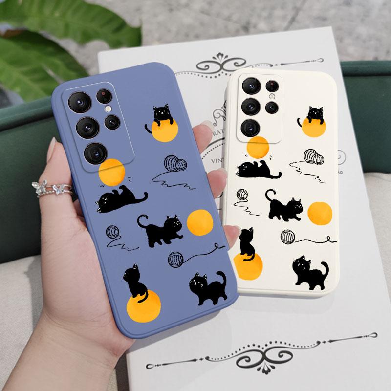 Cat Playing Rope Phone Case For Samsung Galaxy