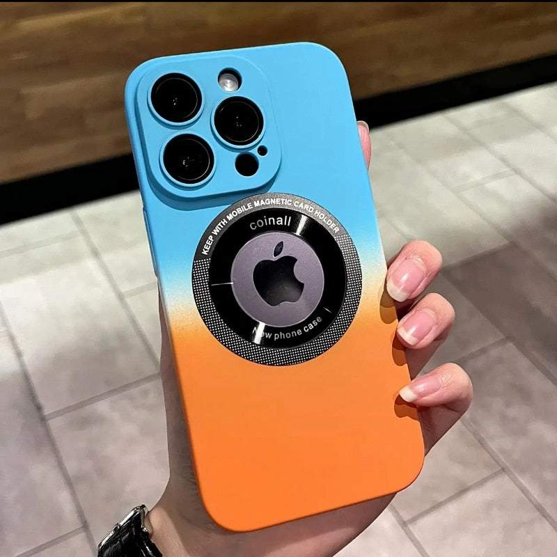 Magnetic Gradient Color Matte Case For iPhone