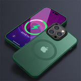 Silicone Magnetic Wireless Charge Shockproof Matte Case For iPhone