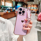 Plating Heart Silicone Soft Case For iPhone