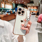 Plating Heart Silicone Soft Case For iPhone