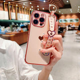 Plating Heart Silicone Soft Case For iPhone