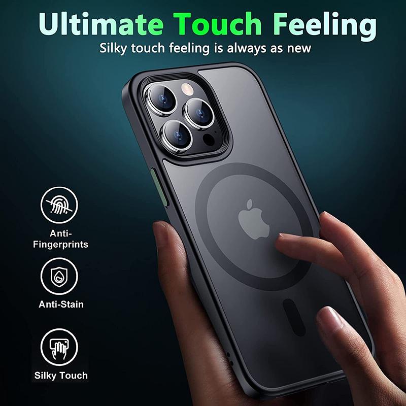 Silicone Magnetic Wireless Charge Shockproof Matte Case For iPhone