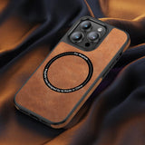 Luxury PU Leather Magsafe Wireless Charging Case For iPhone